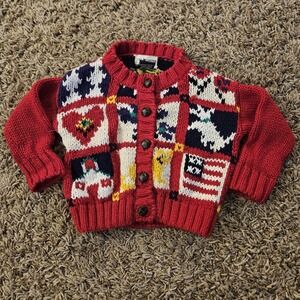 The Limited Vintage Knit Cardigan Sweater Colorblock Colorful Size 3-6 Months